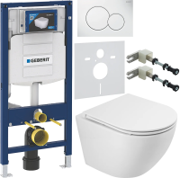 Комплект Унитаз подвесной BelBagno Sfera-r BB046CH-TOR безободковая + Крышка BB870SC с микролифтом + Инсталляция Geberit Duofix UP 320 111.300.00.5 + Кнопка Sigma 01 115.770.11.5 белая + Крепления 111.815.00.1 к стене + Шумоизоляция фото в интернет-магазине «Wasser-Haus.ru»