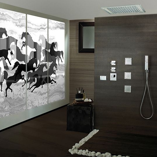 Термостат Bossini Rectangular 2 Outlets LP Z033203 для ванны с душем, хром фото в интернет-магазине «Wasser-Haus.ru»