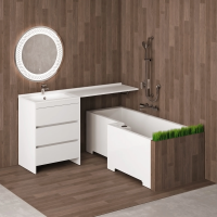 Мебель для ванной D@ Фишка Фишка 170 напольная, 3 ящика, белая фото в интернет-магазине «Wasser-Haus.ru»