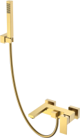 Смеситель для ванны с душем Boheme Qubic 473-MG matt gold фото в интернет-магазине «Wasser-Haus.ru»