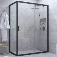 Душевой уголок Vegas Glass ZP+ZPV NOVO 100*80 02М 01 профиль черный матовый, стекло прозрачное фото в интернет-магазине «Wasser-Haus.ru»
