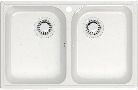 Комплект Мойка кухонная Marrbaxx Скай Z260Q001 белый лед + Смеситель BOOU Ba5318 BA5318-1F-E351A-B702 белый, хром фото в интернет-магазине «Wasser-Haus.ru»