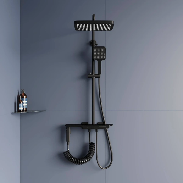 Душевая стойка RGW Shower Panels SP-35-B, черная фото в интернет-магазине «Wasser-Haus.ru»