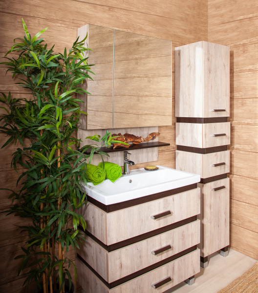 Мебель для ванной Бриклаер Техас 70 дуб кантри, венге фото в интернет-магазине «Wasser-Haus.ru»