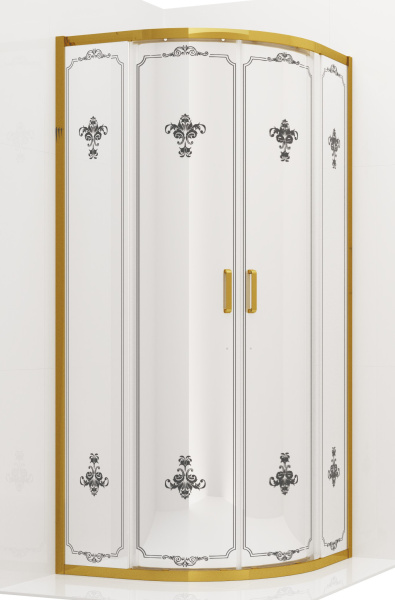 Душевой уголок Ambassador Royal 18015305 100х100 см, профиль золото фото в интернет-магазине «Wasser-Haus.ru»