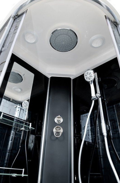 Душевая кабина DETO BM4590GM+ELBLACK с высоким поддоном, с сиденьем фото в интернет-магазине «Wasser-Haus.ru»