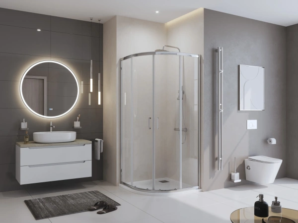 Поддон для душа BelBagno Uno R 90х90, белый, с сифоном фото в интернет-магазине «Wasser-Haus.ru»