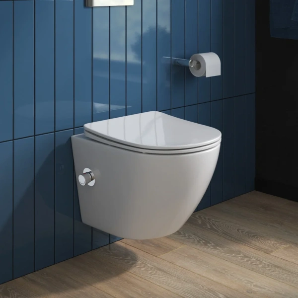 Комплект Унитаз подвесной BelBagno Uno BB3105CHR-BS/SC с микролифтом, со смесителем и функцией биде + Шумоизоляция Geberit + Инсталляция Duofix Delta 458.163.21.1 с кнопкой смыва, хром фото в интернет-магазине «Wasser-Haus.ru»