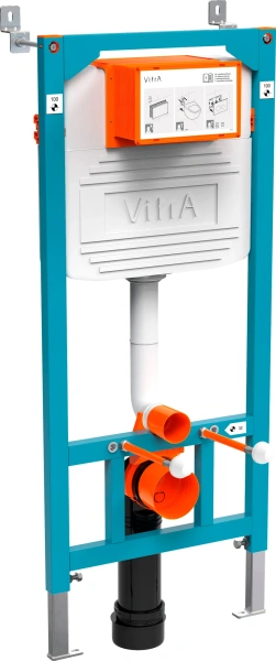 Комплект  Унитаз подвесной VitrA Shift 7742B003-0075 с микролифтом + Система инсталляции для унитазов VitrA 800-2009 с кнопкой смыва, белая фото в интернет-магазине «Wasser-Haus.ru»