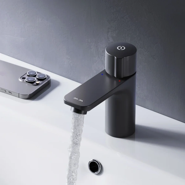 Смеситель для раковины AM.PM X-Joy TouchReel F85A02522 черный фото в интернет-магазине «Wasser-Haus.ru»