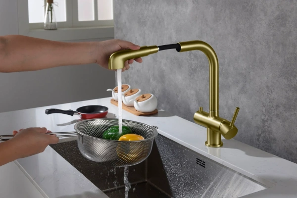 Смеситель для кухни Timo Saona 2346/17FL золото матовое фото в интернет-магазине «Wasser-Haus.ru»