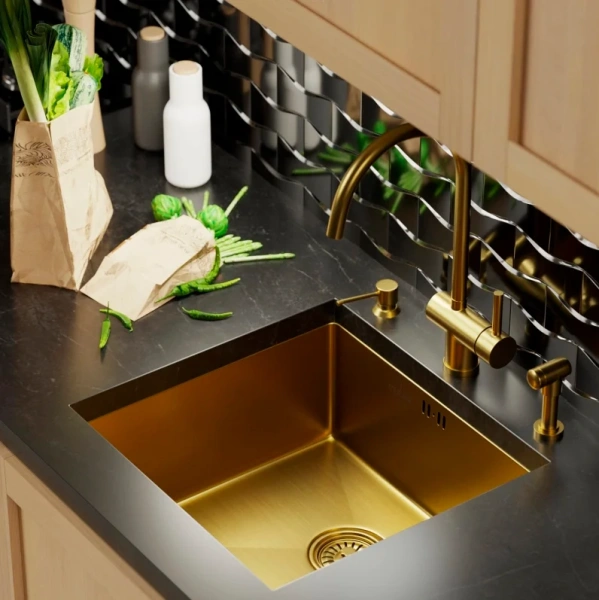 Мойка кухонная Mixline 548566 золото фото в интернет-магазине «Wasser-Haus.ru»