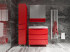 Шкаф-пенал АВН Фиджи 35 L, напольный, красный фото в интернет-магазине «Wasser-Haus.ru»
