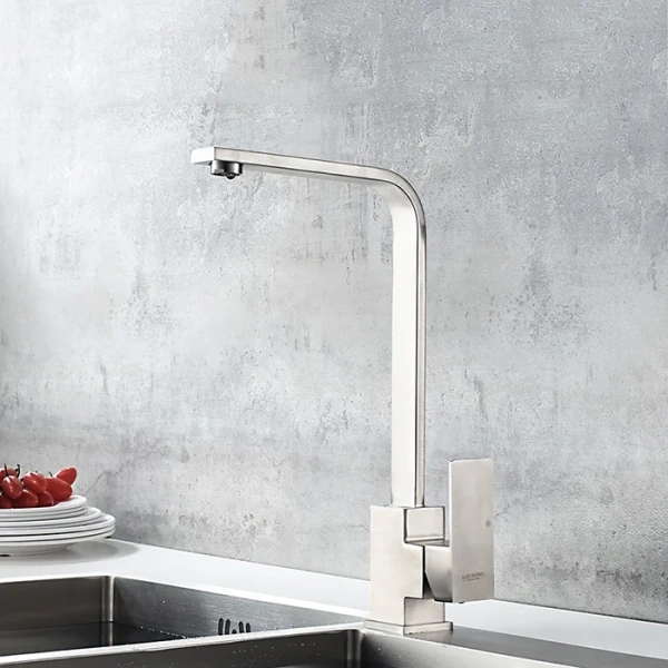 Смеситель для кухни Ledeme H733 L74033 матовый хром фото в интернет-магазине «Wasser-Haus.ru»
