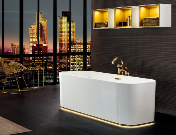 Акриловая ванна Villeroy & Boch Finion UBQ177FIN7N300V101 170x70, кольцо Design золото с подсветкой фото в интернет-магазине «Wasser-Haus.ru»
