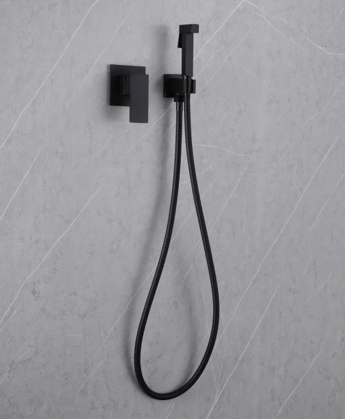 Гигиенический душ Abber Daheim AF8225B со смесителем, С ВНУТРЕННЕЙ ЧАСТЬЮ, черный фото в интернет-магазине «Wasser-Haus.ru»