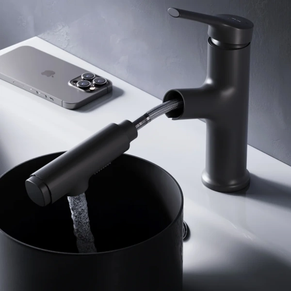 Смеситель для раковины AM.PM X-Joy S F85B02922 черный фото в интернет-магазине «Wasser-Haus.ru»