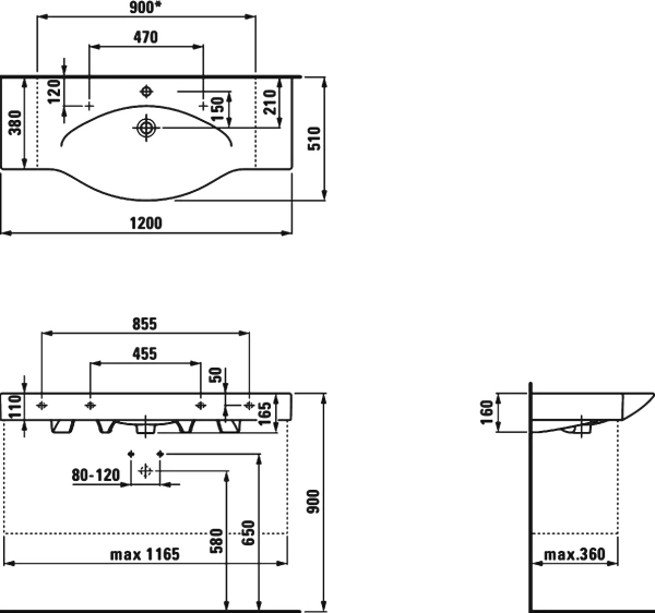 Мебельная раковина Laufen Palace 8.1170.4.000.104.R фото в интернет-магазине «Wasser-Haus.ru»