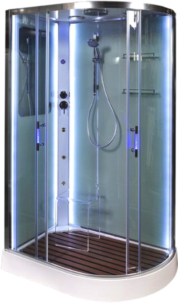 Душевая кабина DTO A102LLED+GMKN с средним поддоном фото в интернет-магазине «Wasser-Haus.ru»
