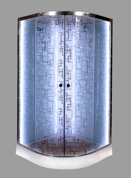 Душевая кабина DTO Em EM1590 N LED гм 90 x 90 см, без крыши, с Led подсветкой, с гидромассажем фото в интернет-магазине «Wasser-Haus.ru»