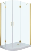 Душевой уголок Vegas Glass AFS-F TUR NOVO h1890 100*90 09 01 R профиль золото, стекло прозрачное фото в интернет-магазине «Wasser-Haus.ru»