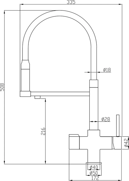 Смеситель для кухни Steel Hammer SH 2003 BRONZE бронза, с гибким изливом фото в интернет-магазине «Wasser-Haus.ru»