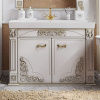 Мебель для ванной Misty Барокко 120 прямая белая, патина фото в интернет-магазине «Wasser-Haus.ru»