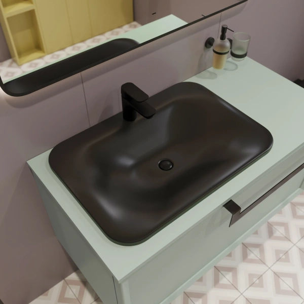 Смеситель для раковины Kludi Pure&Style 400283975 черный матовый фото в интернет-магазине «Wasser-Haus.ru»