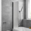 Шторка на ванну Mira Glass 400 профиль черный, стекло матовое фото в интернет-магазине «Wasser-Haus.ru»