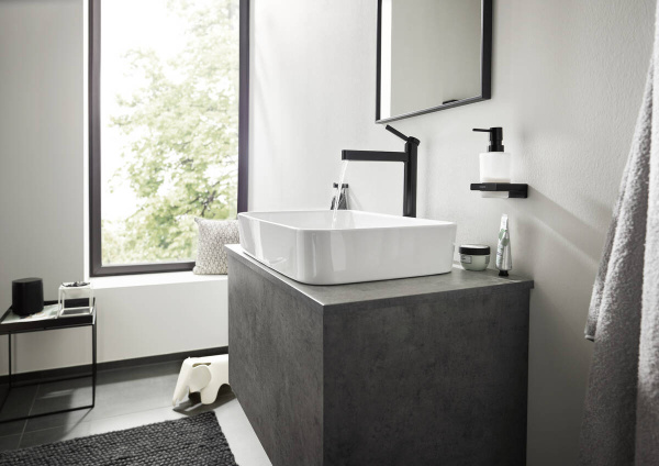 Крючок Hansgrohe AddStoris 41755340 двойной, шлифованный черный хром фото в интернет-магазине «Wasser-Haus.ru»