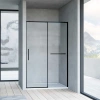 Душевая дверь в нишу Vincea Slim Soft 120 см, профиль черный, стекло прозрачное фото в интернет-магазине «Wasser-Haus.ru»