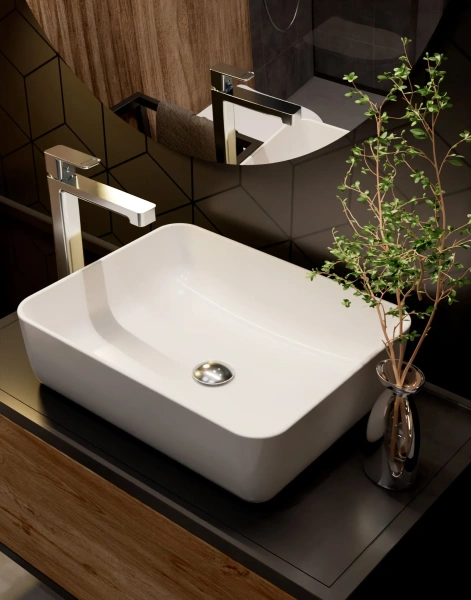 Смеситель для раковины высокий хром, AQUAme Parma AQM6614CR фото в интернет-магазине «Wasser-Haus.ru»