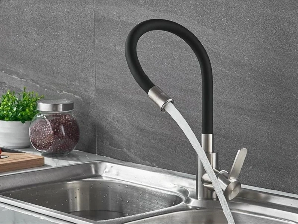 Смеситель для кухни Ledeme Rainbow L74004-2 черный фото в интернет-магазине «Wasser-Haus.ru»