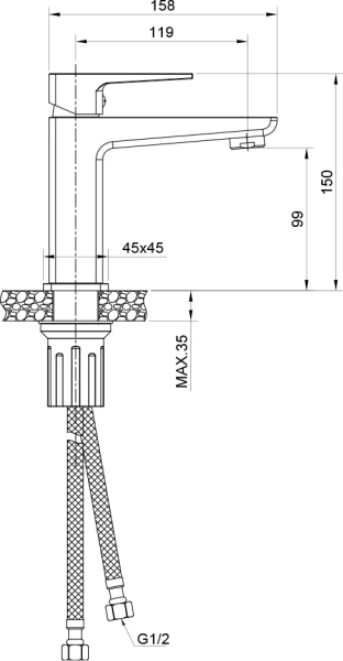 Смеситель для раковины WesnaArt Narcis NAR06-210-25100 хром фото в интернет-магазине «Wasser-Haus.ru»