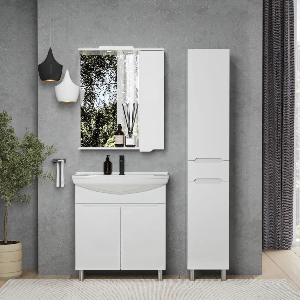 Зеркало SanStar Bianca 70 белое фото в интернет-магазине «Wasser-Haus.ru»