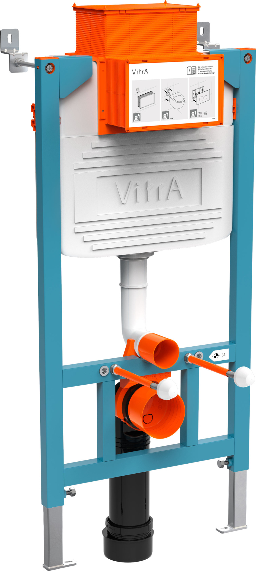 Система инсталляции для унитазов VitrA 800-2015 с кнопкой смыва, хром фото в интернет-магазине «Wasser-Haus.ru»