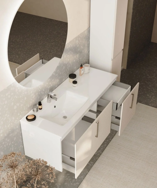 Мебель для ванной Sanvit Рольф 120 белая, L фото в интернет-магазине «Wasser-Haus.ru»