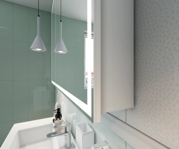 Зеркало-шкаф CONTINENT Allure 80х80 с подсветкой фото в интернет-магазине «Wasser-Haus.ru»