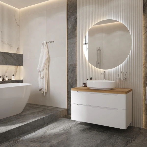 Столешница с раковиной Geberit 100, светлая, с раковиной Geberit Variform 55 фото в интернет-магазине «Wasser-Haus.ru»