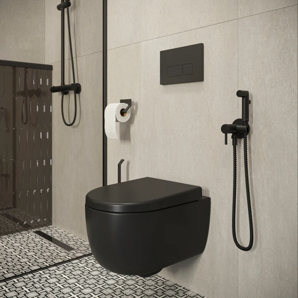 Унитаз подвесной BOCCHI V-Tondo 1416-004-0129 черный матовый, с крышкой A0302-004 с микролифтом фото в интернет-магазине «Wasser-Haus.ru»