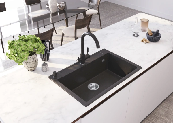 Мойка кухонная Polygran Argo 760 черная фото в интернет-магазине «Wasser-Haus.ru»