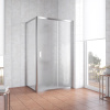 Душевой уголок Vegas Glass ZP+ZPV 100*80 08 02 профиль глянцевый хром, стекло шиншилла фото в интернет-магазине «Wasser-Haus.ru»