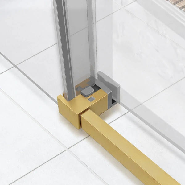 Душевая дверь в нишу Vincea Slim Soft VDS-1SS120CLG 120 см профиль брашированное золото, стекло прозрачное фото в интернет-магазине «Wasser-Haus.ru»