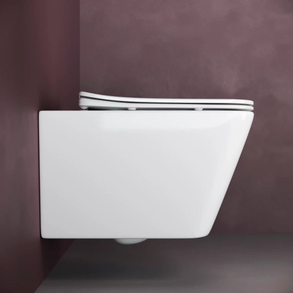 Комплект Унитаз подвесной Ceramica Nova Metric Rimless CN3007 с микролифтом, безободковый + Система инсталляции для унитазов Ceramica Nova Envision Flat CN1002B кнопка черная матовая +  и шумоизоляционной панелью фото в интернет-магазине «Wasser-Haus.ru»