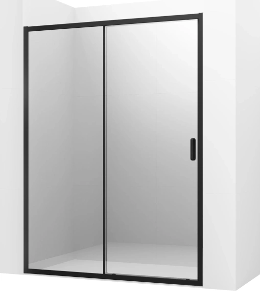 Душевая дверь в нишу Ambassador Forsa 17021221AB 150 см, профиль черный, стекло прозрачное фото в интернет-магазине «Wasser-Haus.ru»