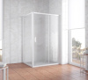 Душевой уголок Vegas Glass ZP+ZPV 110*100 01 02 профиль белый, стекло шиншилла фото в интернет-магазине «Wasser-Haus.ru»