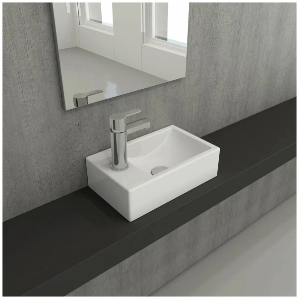 Рукомойник BOCCHI Mini 1418-001-0326 L, глянцевый белый фото в интернет-магазине «Wasser-Haus.ru»