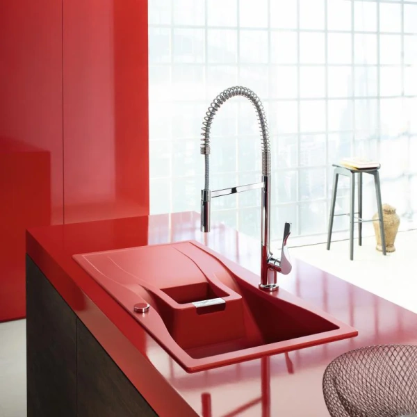 Смеситель для кухни Axor Citterio Semi-Pro 39840000 хром, с гибким изливом фото в интернет-магазине «Wasser-Haus.ru»