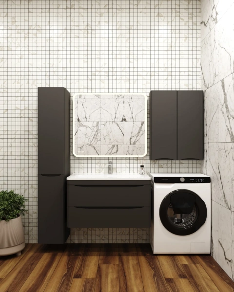 Шкаф Style Line Бергамо Мини Люкс Plus 60 антискрейч черный фото в интернет-магазине «Wasser-Haus.ru»