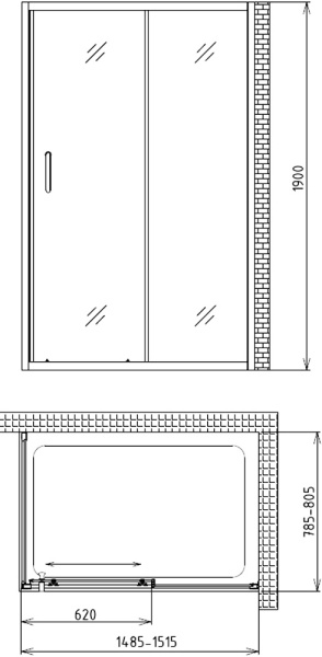 Душевой уголок Gemy Victoria S30191C-A80 150x80 см фото в интернет-магазине «Wasser-Haus.ru»